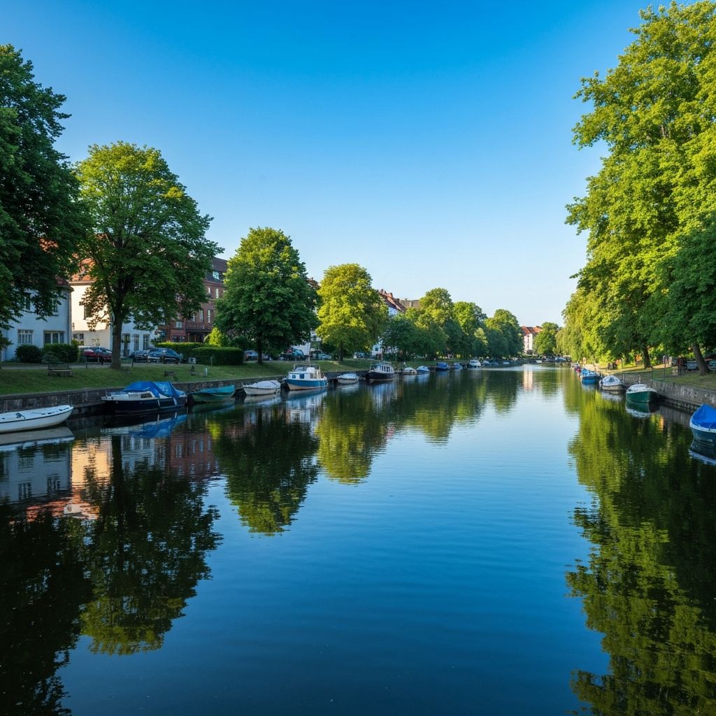Wasserlage am Stichkanal in Köpenick